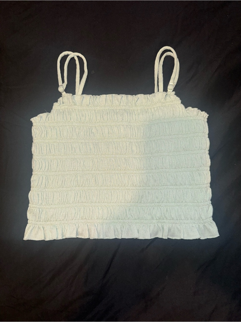 Forever 21 Mint Smocked Ruffle Crop Top